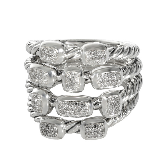 David Yurman Jewelry - David Yurman Confetti Diamond Ring in  Sterling Silver 0.20 CTW
